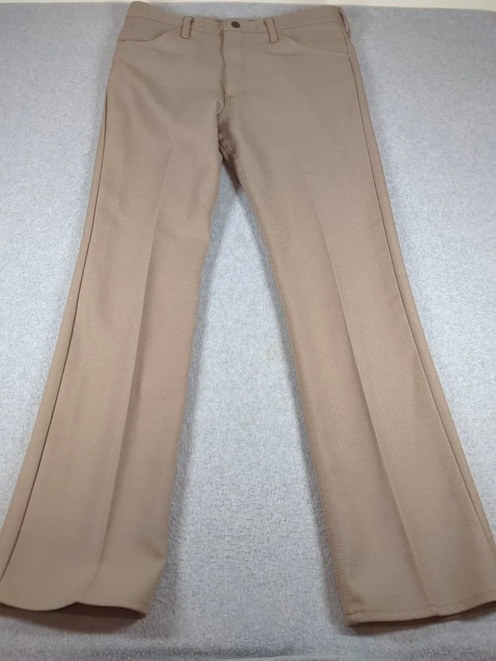 Wrangler Rancher Polyester Dress Pants Men's 36x34 Tan 82TN Cowboy Made In USA